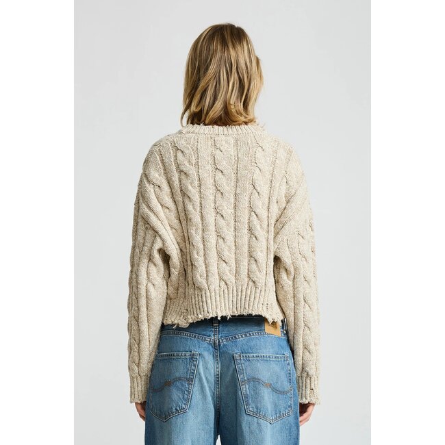 DENIMIST Oversized cropped aran sweater