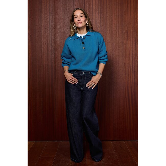 Coco Y Maria Coco Polo Knit Turquoise