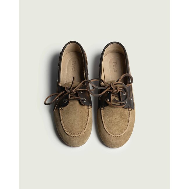 Posa Boat Loafer Brushed Fur - Suede/ Leather Caramelo