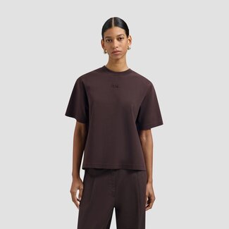 Olaf Olaf Retro logo boxy tee chocolate plum