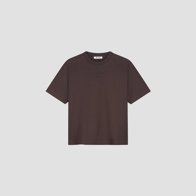 Olaf Retro logo boxy tee chocolate plum