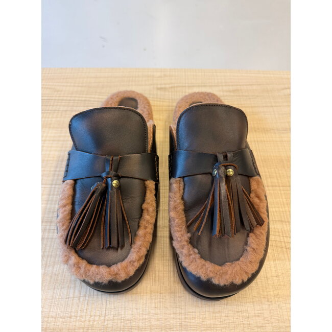 Posa Ranch Tassel Mule – Leather Coffee