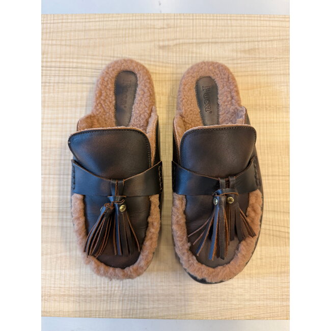 Posa Ranch Tassel Mule – Leather Coffee