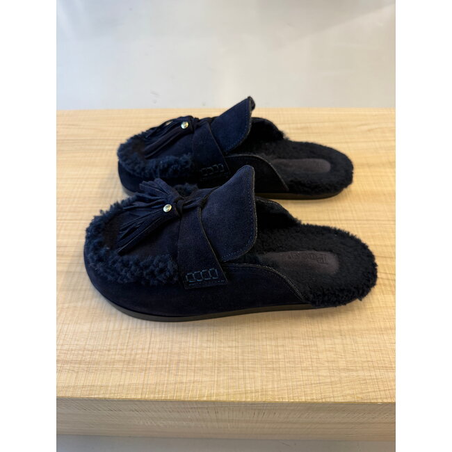 Posa Ranch Tassel Mule – Suede Night blue