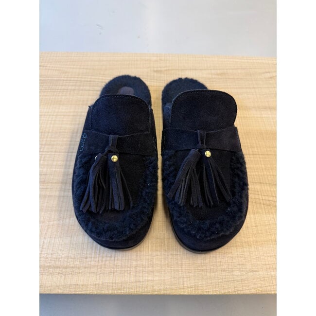 Posa Ranch Tassel Mule – Suede Night blue