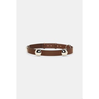 Dorothee Schumacher Dorothee Schumacher TRUE CUOIO 5cm stud belt cinnamon