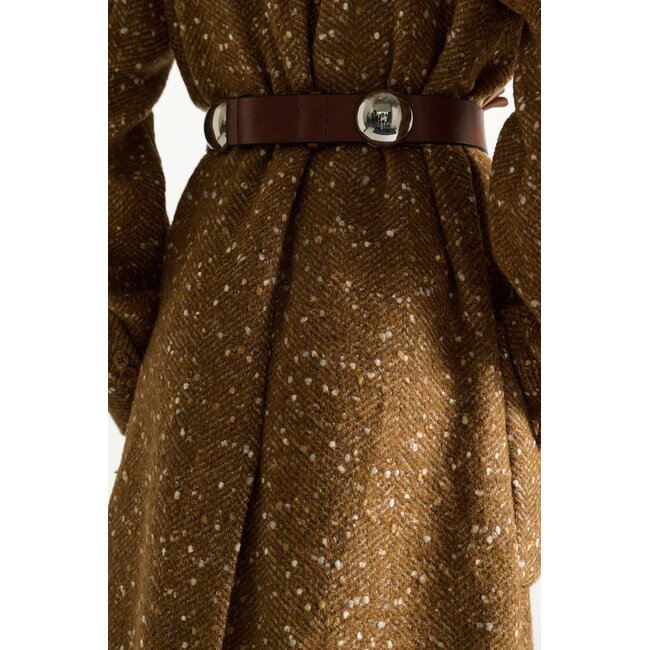 Dorothee Schumacher TRUE CUOIO 5cm stud belt cinnamon