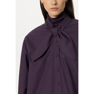 Luisa Cerano Blouse met strik plum