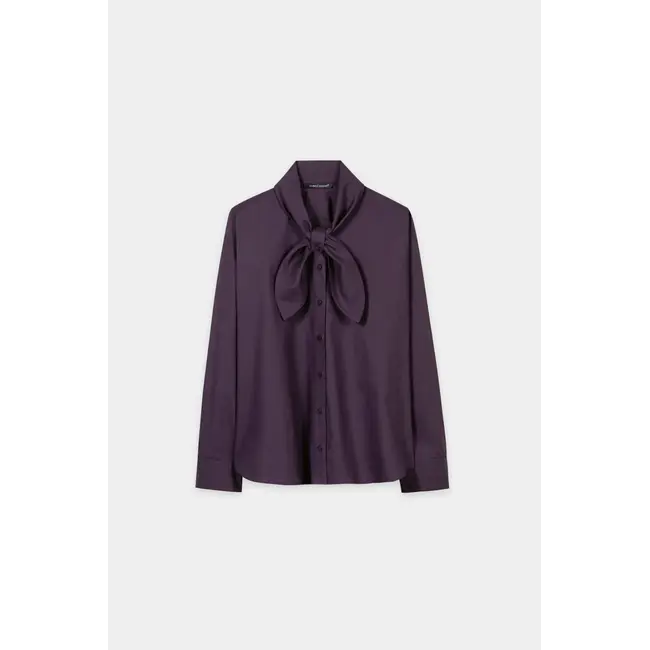 Luisa Cerano Blouse met strik plum