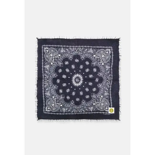 Bandana Calvina Paisley AC navy  with fringes