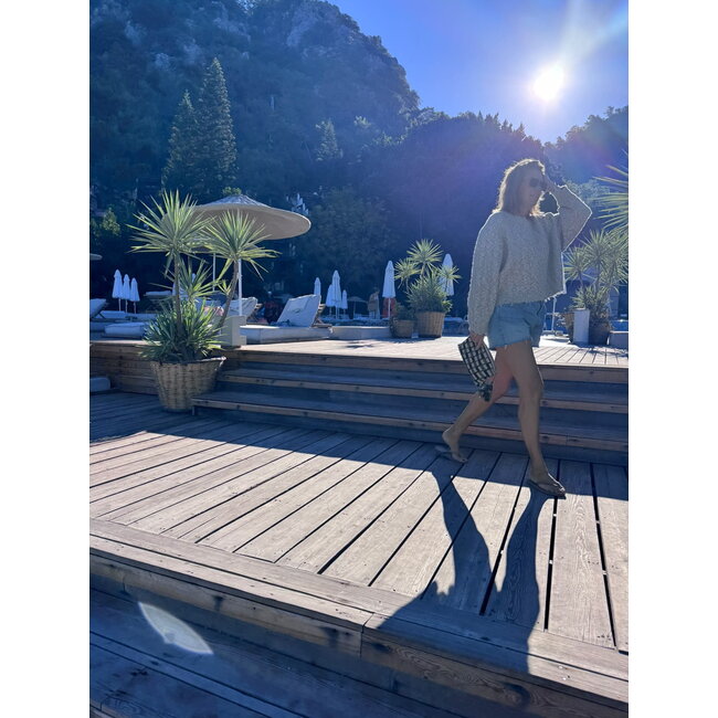 DENIMIST Oversized cropped aran sweater