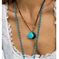 Anna+Nina Hessonite Gemstone Necklace Gold Plated