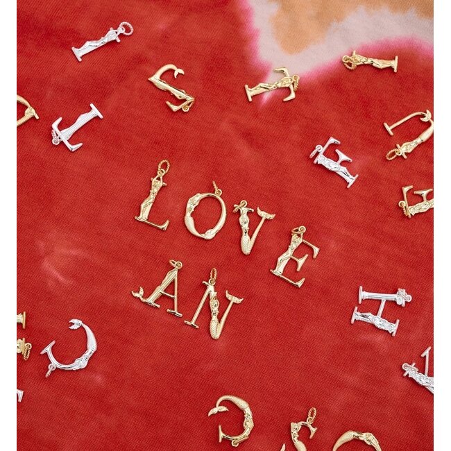 Anna+Nina Initial Muse Necklace Charm Gold Plated