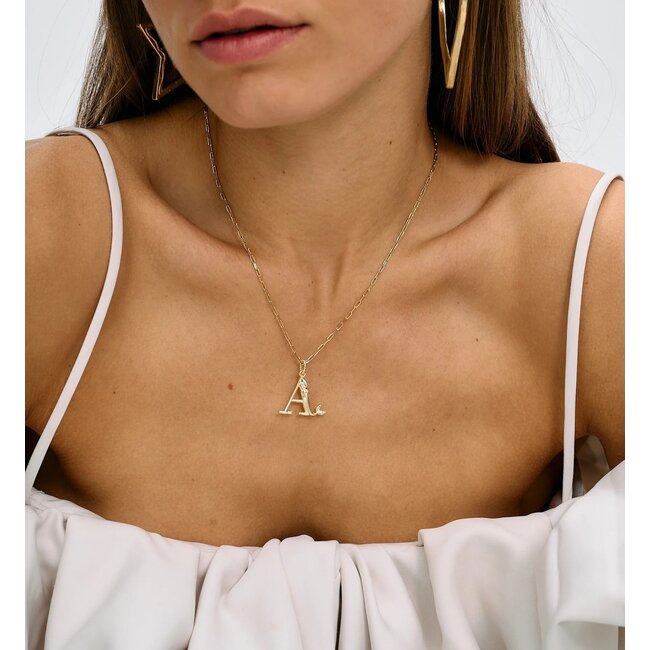 Anna+Nina Initial Muse Necklace Charm Gold Plated
