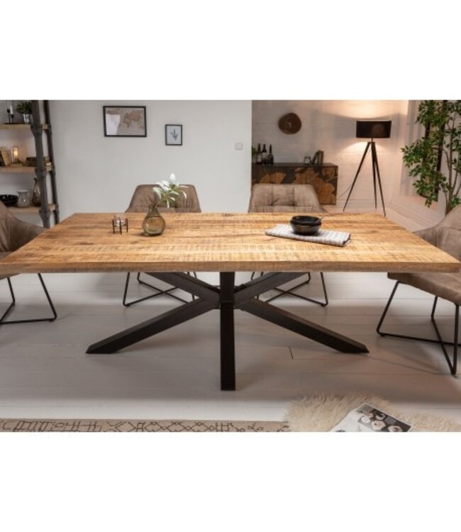Rechthoek eettafel Mangohout Kruispoot Canada