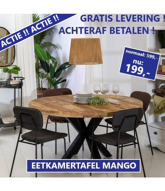 Ronde eettafel Las Vegas Mangohout