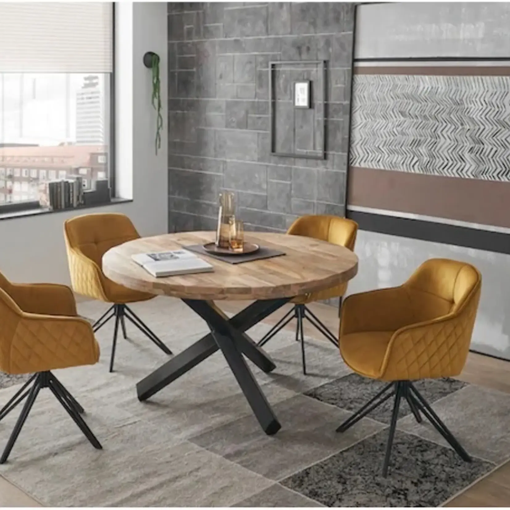 Eettafel Mangohout Kruispoot New York