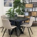 Eettafel Mangohout Zwart Kruispoot Aspen