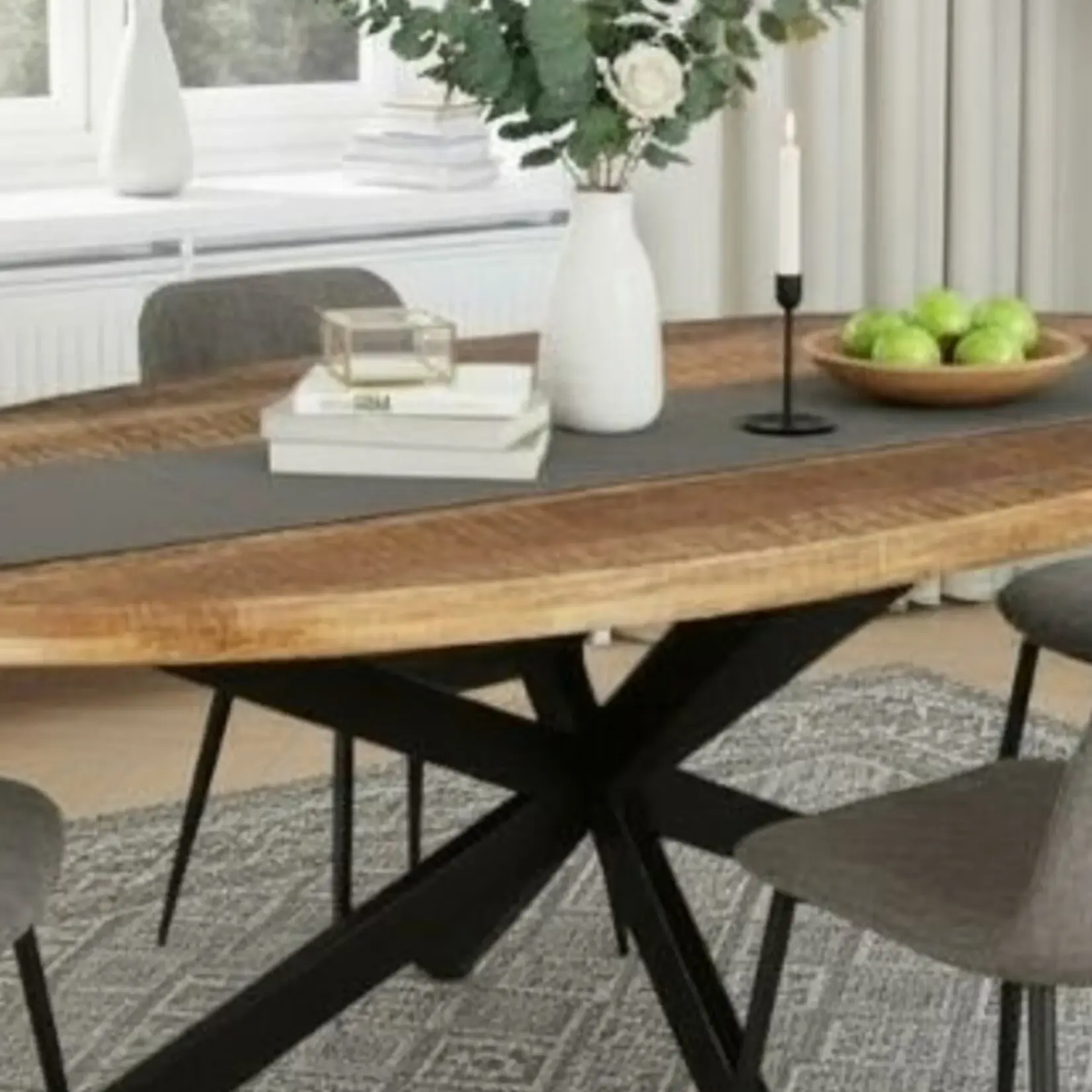 Ovaal eettafel Mangohout Nevada