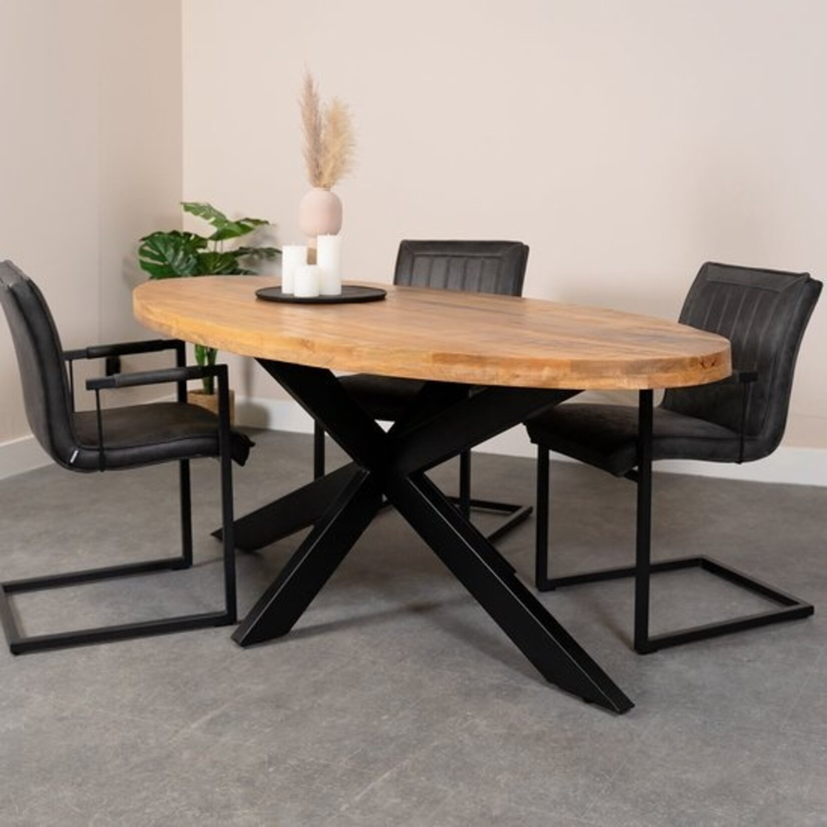 Ovaal eettafel Mangohout Nevada