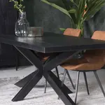 Rechthoek eettafel Mangohout Zwart Brooklyn