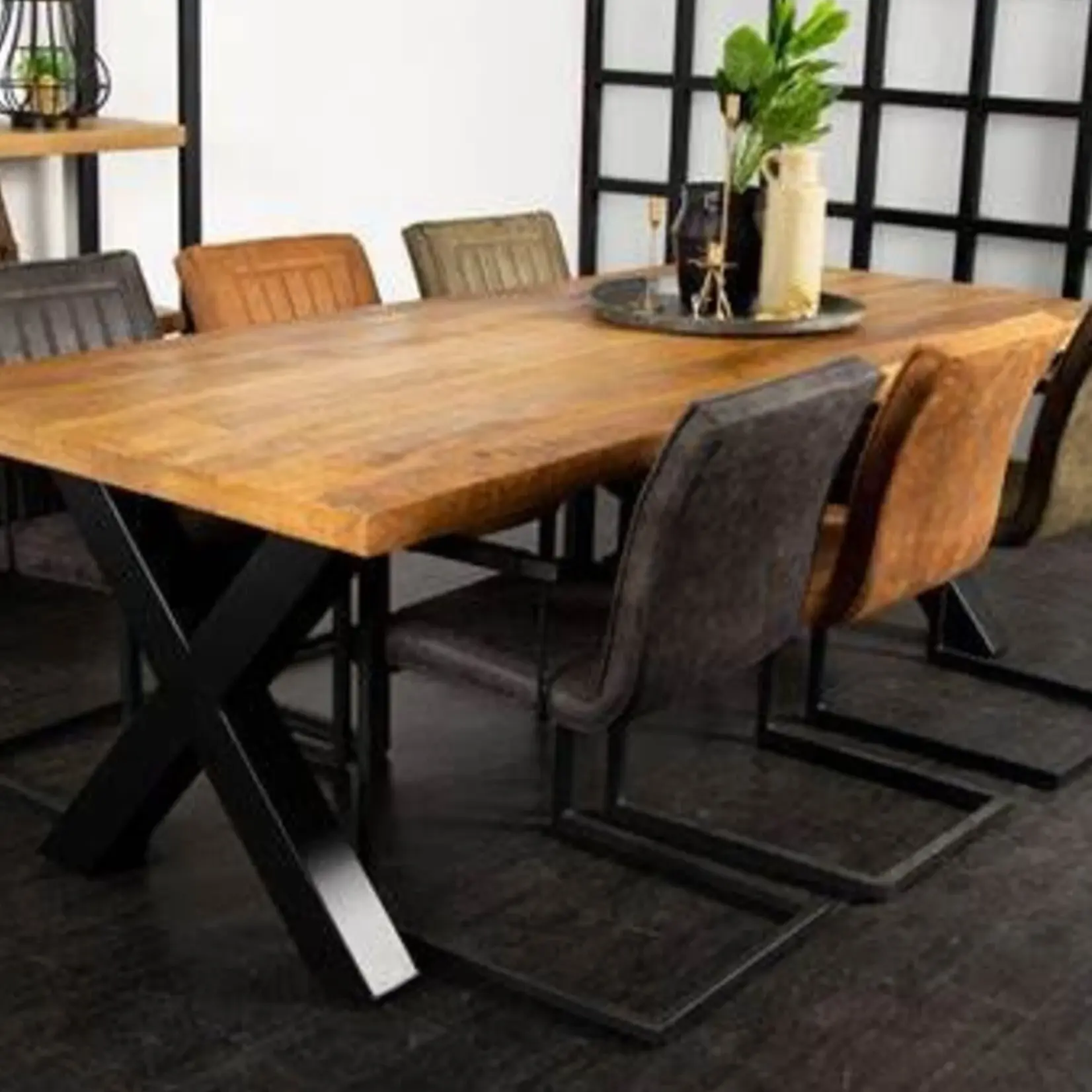Rechthoek eettafel X Poot Mangohout  Washington