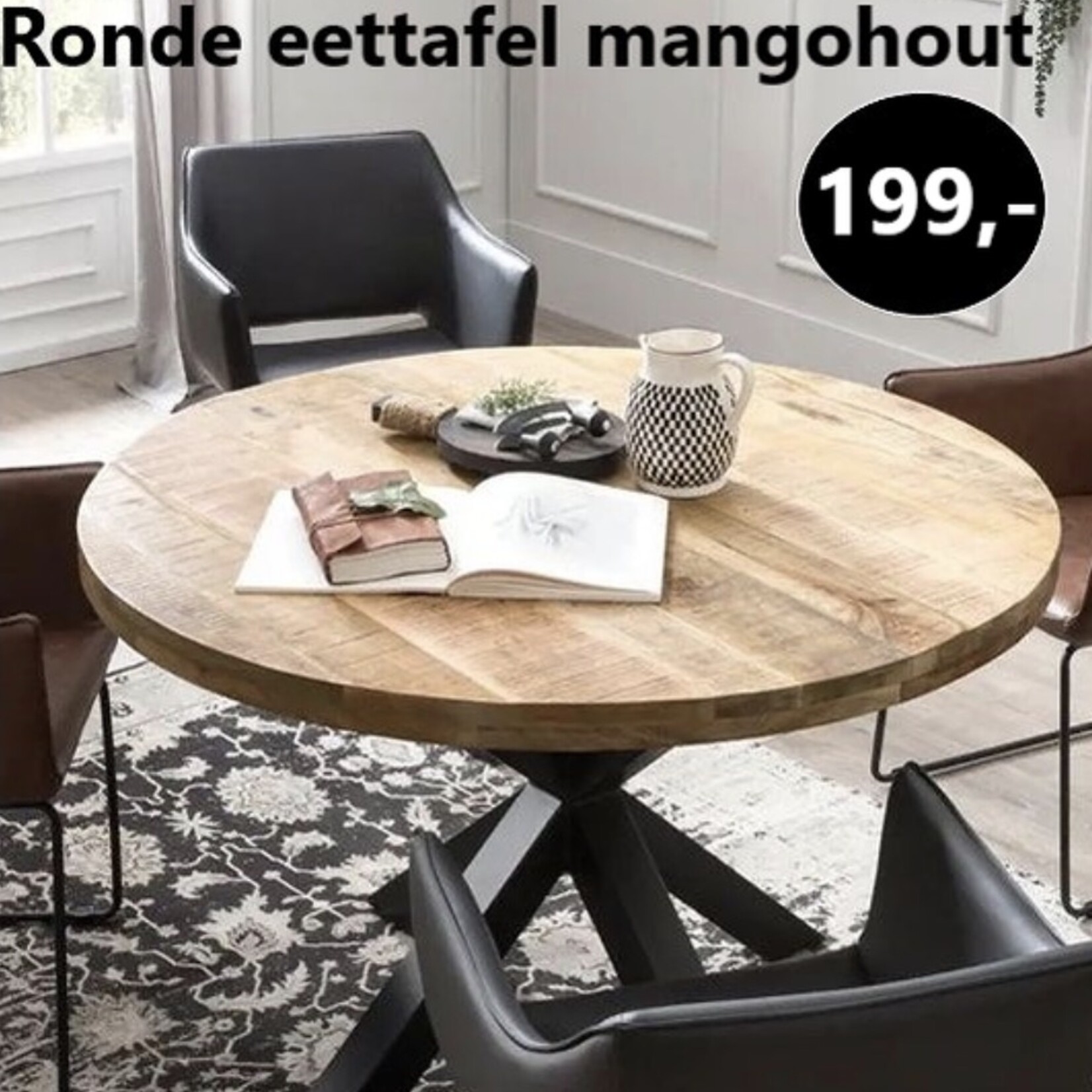 Eettafel Mangohout Kruispoot New York