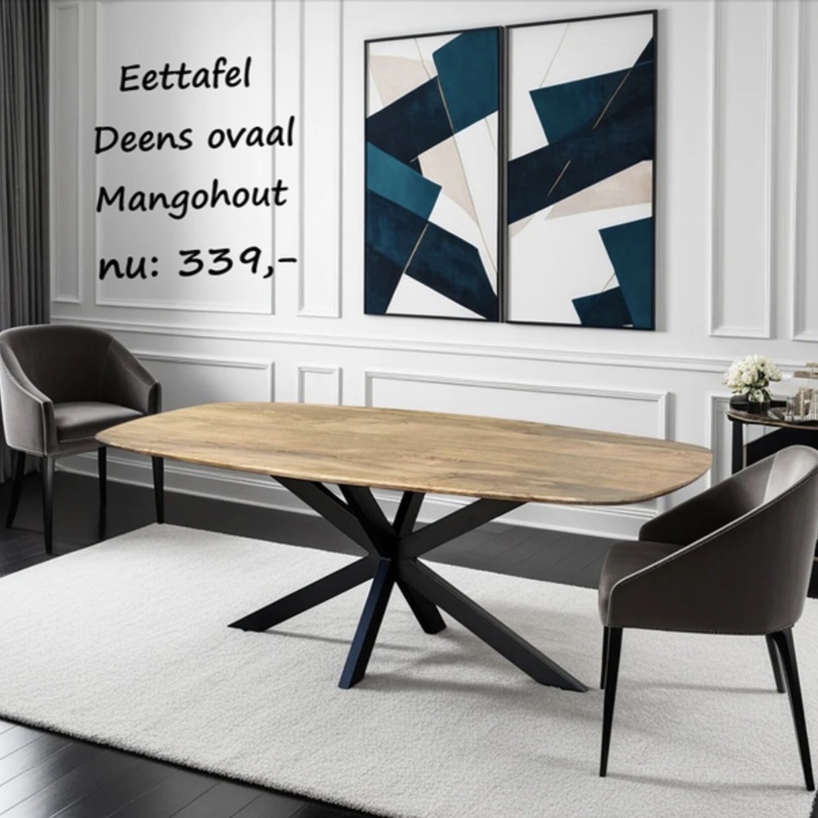 Deens Ovaal eettafel Mangohout  Auckland