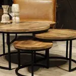 3-Delige salontafelset Mangohout Southampton