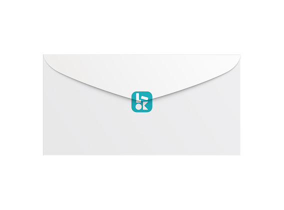 A closed envelope with on it the LOKLiK logo and the tagline