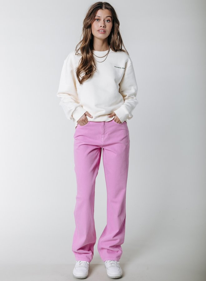 Jones Mid Rise Straight Leg Pants - Light Bright Pink