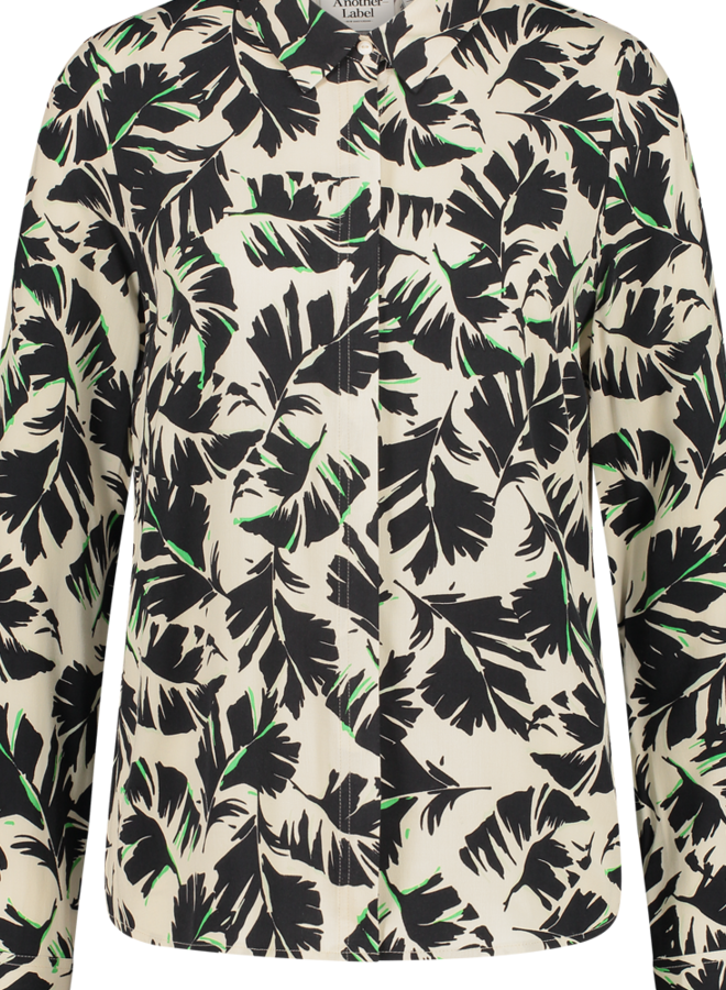 Dreiser leaf shirt l/s - Fern green leaf