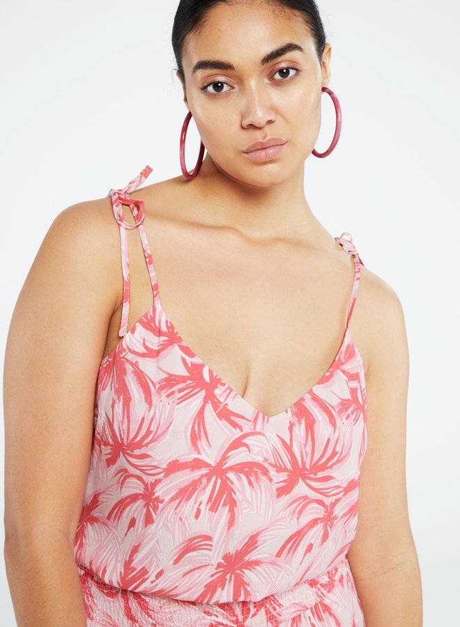 Eline Top - Pink Grapefruit / Char Palmeraie Mini