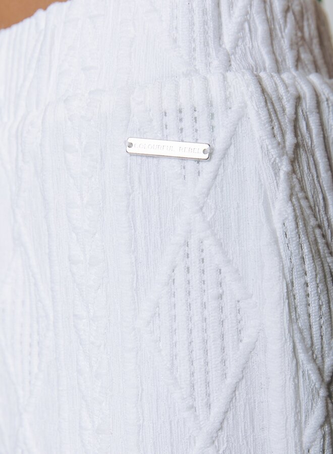 Zuri Broderie Flare Pants - Off white