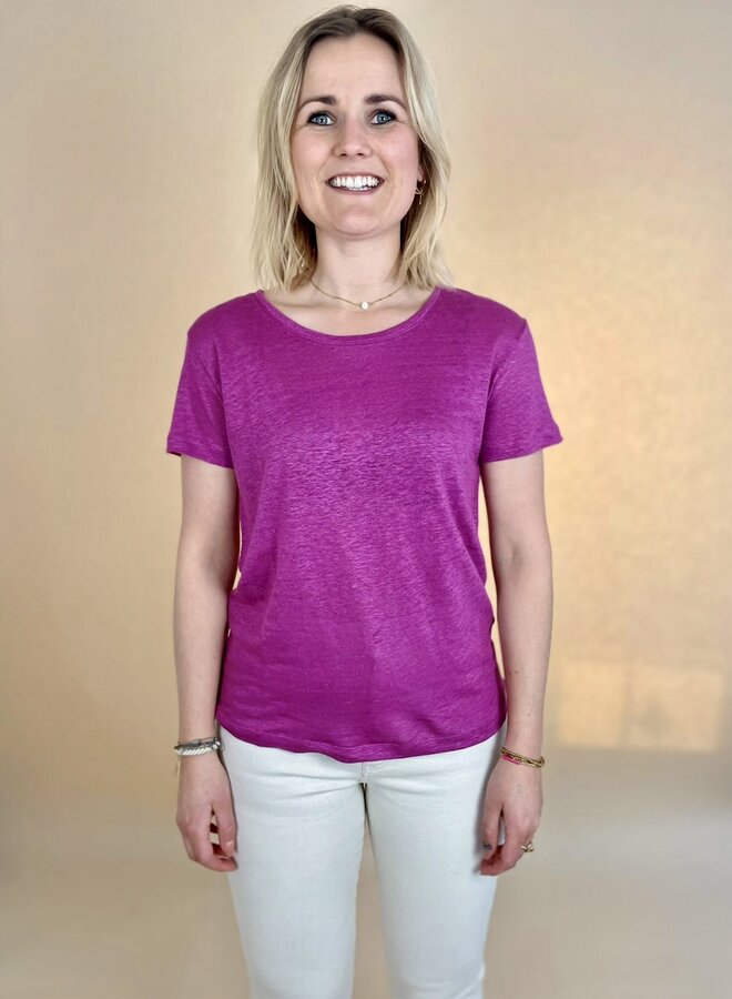 Peony O-Neck Tee - Meadow Mauve