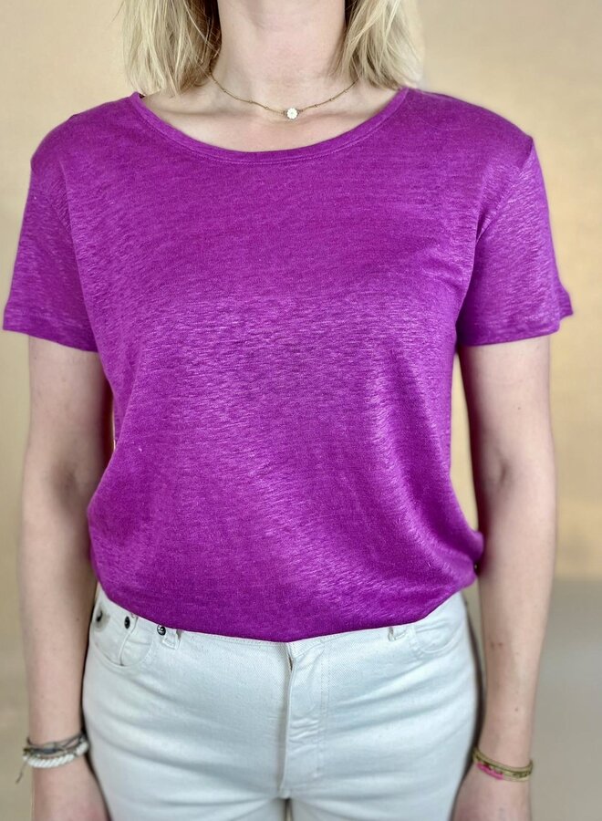 Peony O-Neck Tee - Meadow Mauve