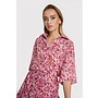 Ladies woven small flower short sleeve blouse - Multi colour
