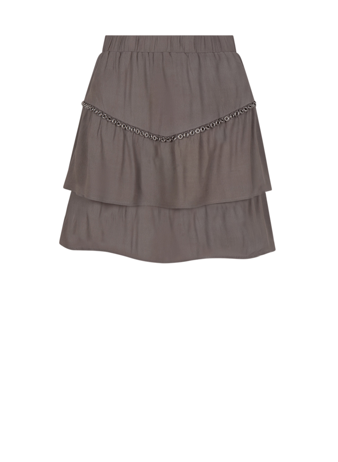 Chia eyelet mini skirt - Warm Grey