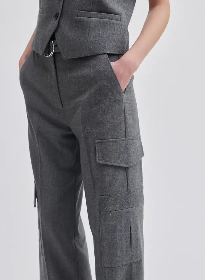 Holsye Cargo Trousers - Grey Melange