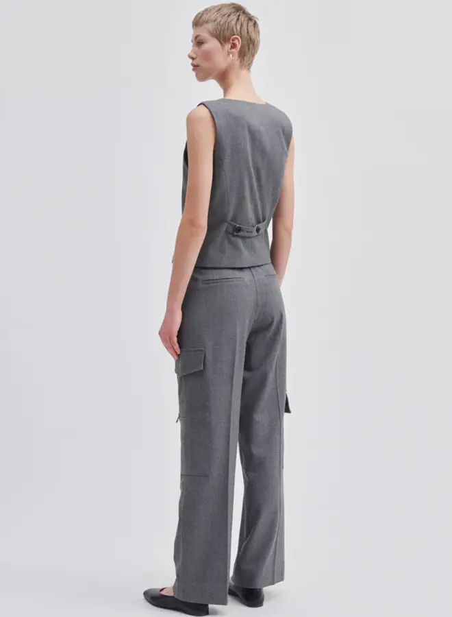 Holsye Cargo Trousers - Grey Melange