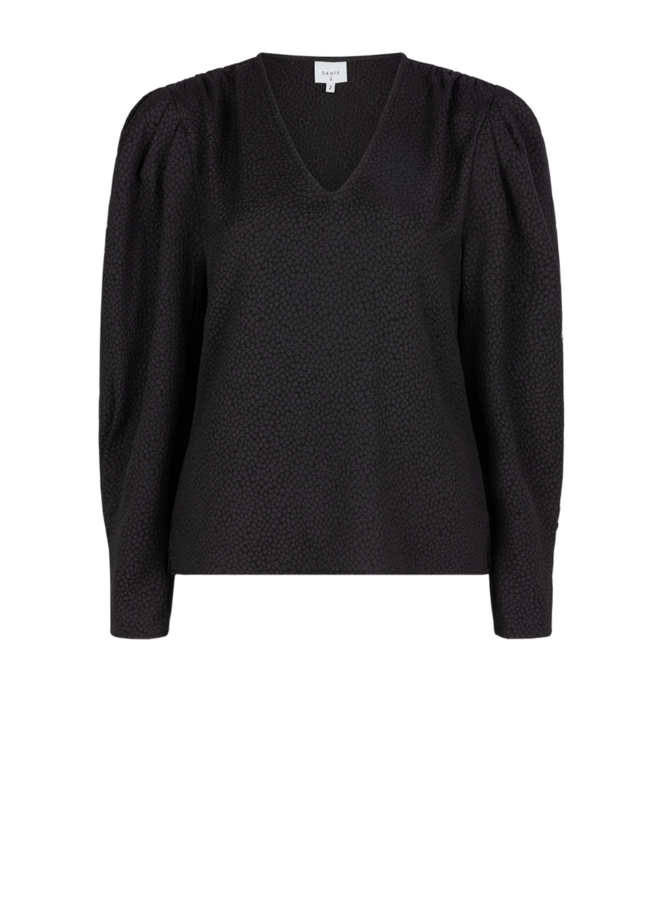 Miro structured V-Neck top - Raven