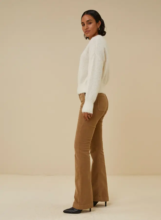 Leila cord velvet pant - Clay