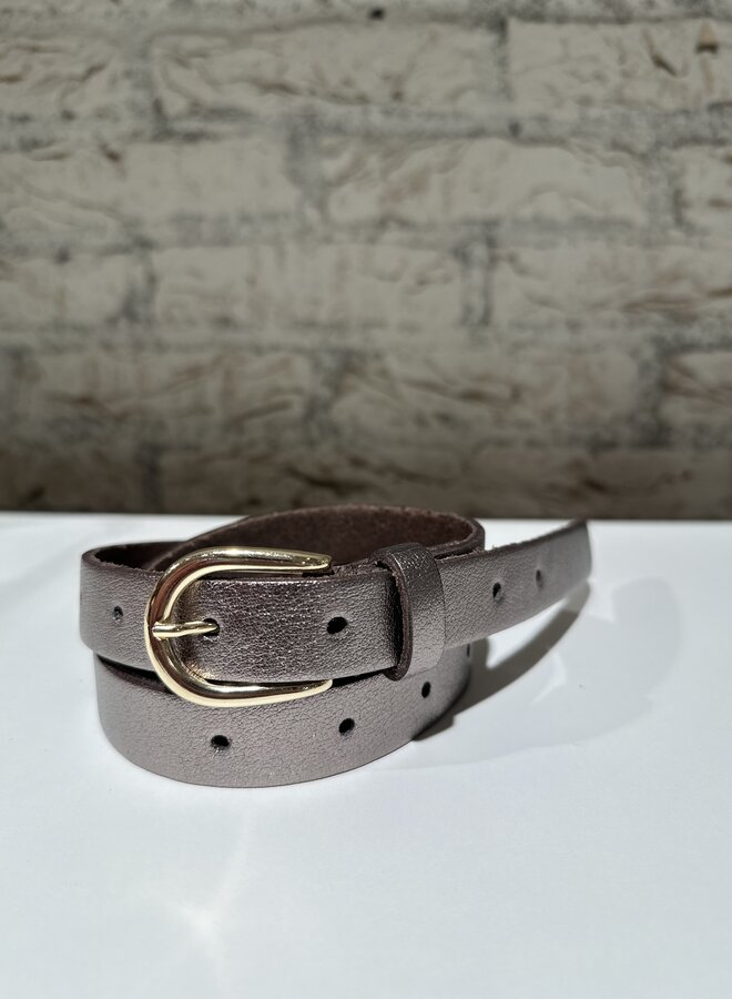 Small metallic bubble belt women - Bronze (One size)