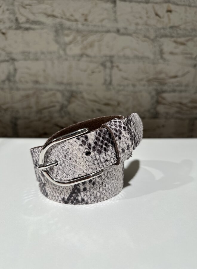 Python Belt Woman - Grey Silver