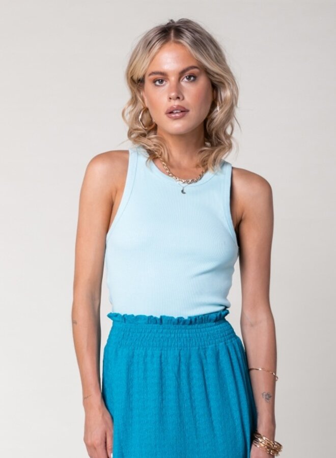 Sachi Rib tanktop - Light turquoise