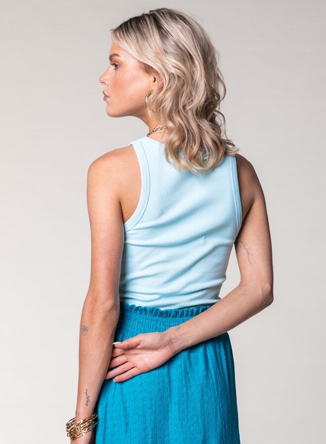 Sachi Rib tanktop - Light turquoise