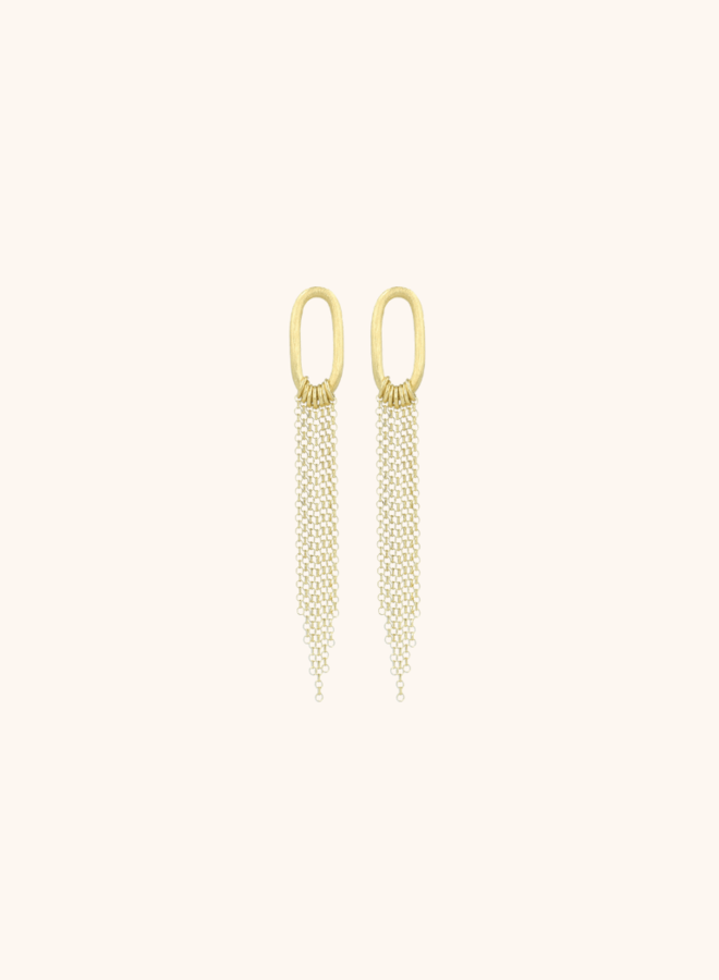 CL Earring Oval Tube Chain - G