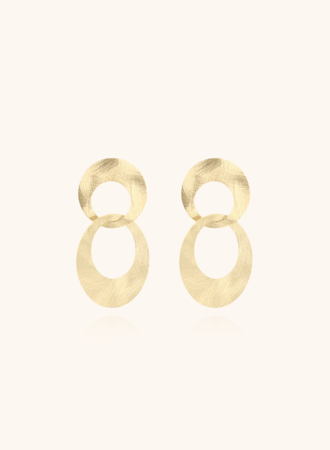 CL Earring Double Charm Satin Medium - G