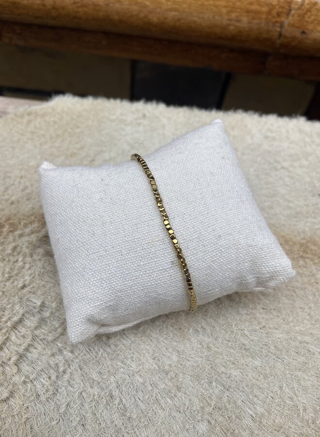 Dunc Jewelry | Basic armband hematiet kralen - goud