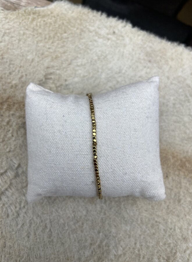 Dunc Jewelry | Basic armband hematiet kralen - goud
